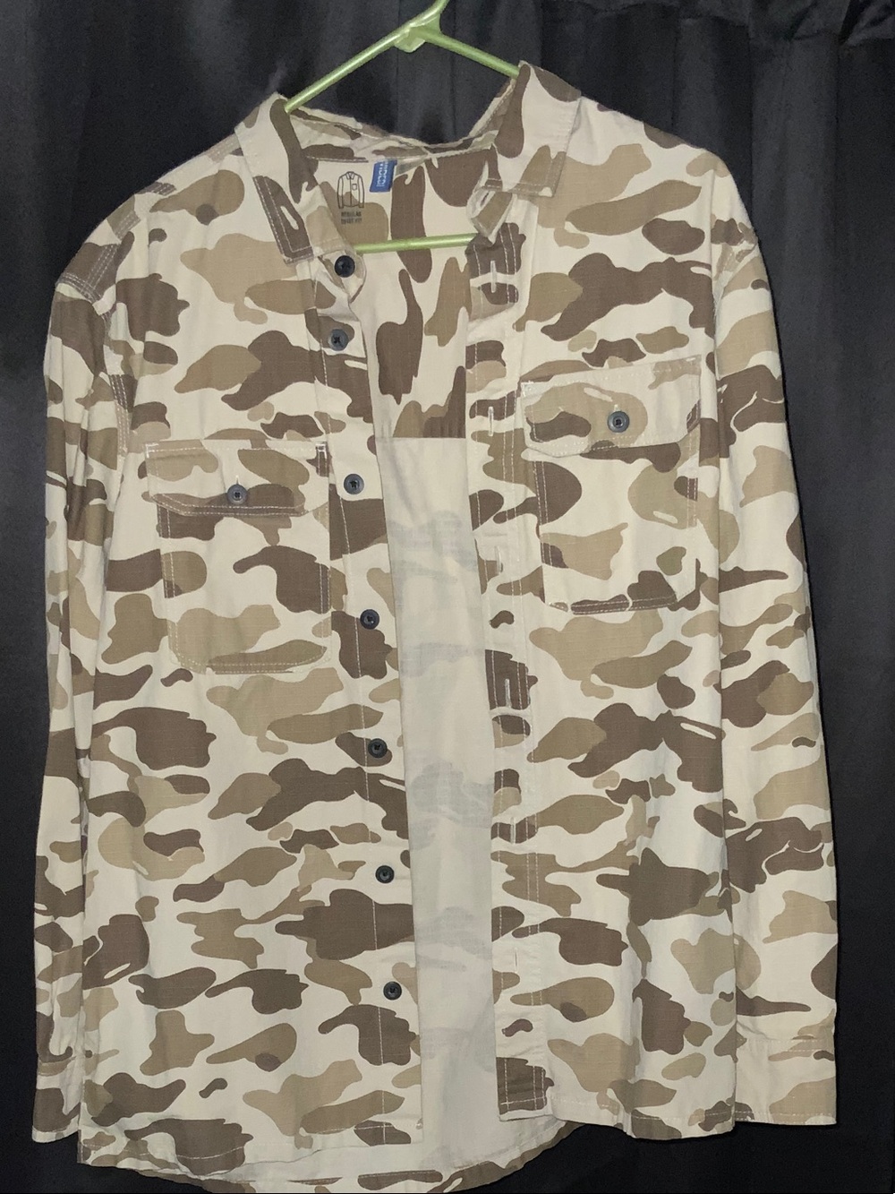 H&M Men's Desert Camo Shirt Jacket - Beige & Brown